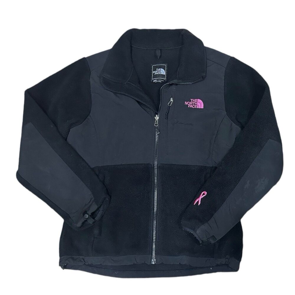 North Face Jacket Women’s M Black Denali Polartec Fleece Full Zip Breast Cancer